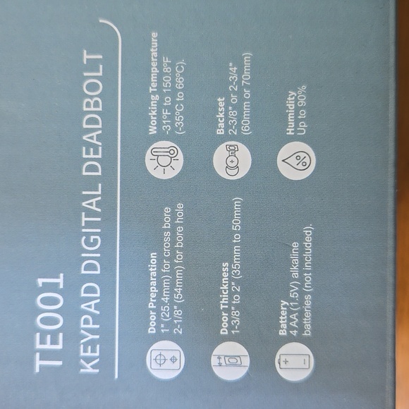 NIB TEEHO TE001 Keypad Digital Deadbolt Satin Nickel - Picture 2 of 7